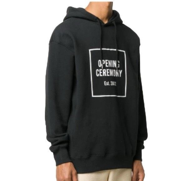 NWT Opening Ceremony 100% wool, black with a white Box Logo Hoodie.Size M
